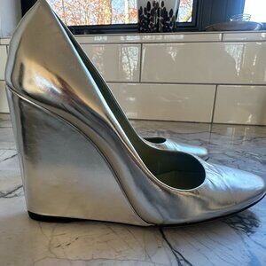Exclusive Find - Prada Silver Super Wedge Court Shoes